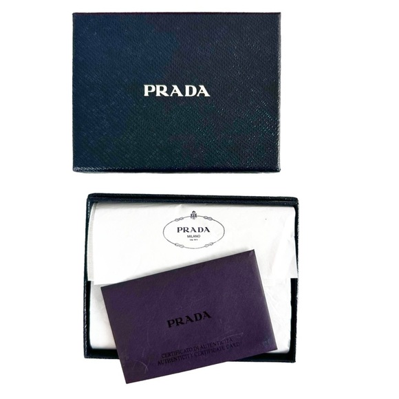 Authentic PRADA Cherry Red Saffiano Leather Card & Coin Holder with Box - Picture 11 of 16